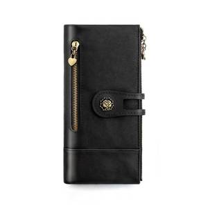 lot 8089 image: shuainiu Womens RFID Blocking Wallet Soft Leather Clutch Money Ladies Purse Slim Card Holder Organizer Zip Pocket (3513-Black)