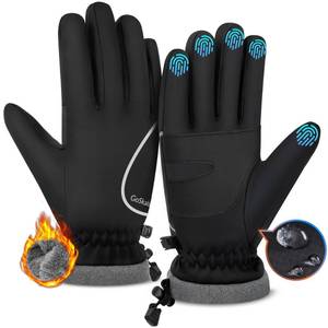 lot 8096 image: GoSkala Winter Gloves for Women Men, Waterproof and Warm, Sensitive Touch Gloves for Cycling Running Working Outdoor Activities, Black
