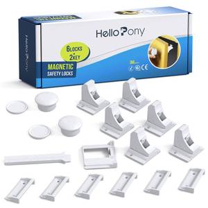 lot 8098 image: Upgraded Magnetic Cabinet Locks (6Locks and 2 Keys) Baby Proofing Cabinet Lock for Child Safety, No Drilling or Tools Needed
