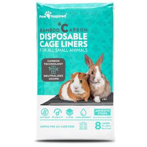 lot 8099 image: Paw Inspired Disposable Guinea Pig Cage Liners  Bamboo Charcoal Odor Controlling  Super Absorbent Liners Pee Pads for Ferrets, Rabbits, Hamsters, and Small Animals (28x17 (C&C 2x1) - 8 ct)