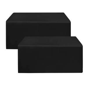 lot 8115 image: HolidayIdeas Fitted Black Tablecloths - 72 x 30 Inch - 2 Pack Rectangle Table Clothes for 6 Foot Tables, Polyester Fabric Table Cover for Trade Show, Craft Show, Parties, Birthday, Wedding