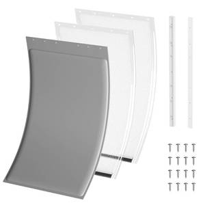 lot 8133 image: 3-Flap Large Dog Door Replacement Insulated Flap with Clamp, Back Plate and Screws, Compatible with Large PetSafe Extreme Weather Aluminum Pet Door, PAC11-11039 10 18 X 16 78 (Frosted Transparent)