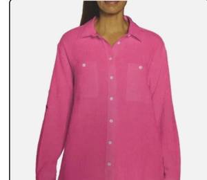 lot 8169 image: Gap Womens Long Sleeves Gauze Shirt, Pink, XS