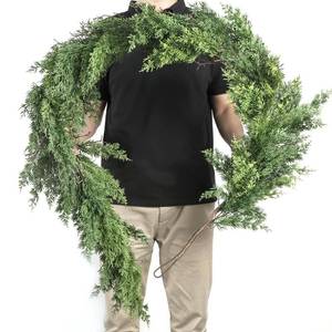 lot 8212 image: Artgar 6 Ft Christmas Cedar Garland - Realistic Greenery Cypress Garlands - Real Touch Artificial Pine Garland Christmas Decorations for Outdoor Home Dining Table Mantel Stair Porch Winter Xmas Decor