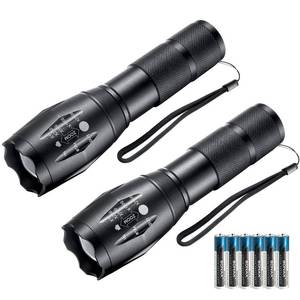 lot 8215 image: Whaply LED Flashlights, 2 Pack Tactical Flashlight High Lumens Lights with 6Pack AAA Batteries Portable Waterproof Zoomable Flashlight with 5 Mode for CampingOutdoorHikingGift-GivingEmergency