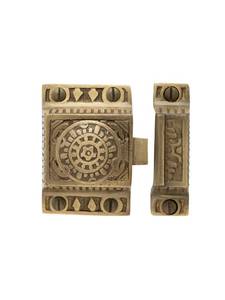lot 8228 image: STALLION HARDWARE Set of 2, Brass Cabinet Latch Antique Brass, for DIY Projects, Cabinets, Dog Cages, Anti Rust, Easy Installation.