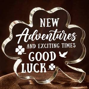 lot 8235 image: IDELTIME Farewell Gifts for Coworkers - Good Luck Clover Plaque, Going Away Gifts for Coworkers Women Men, Goodbye Gift for Coworker Friend Leaving, Good Luck to New Beginning Presents