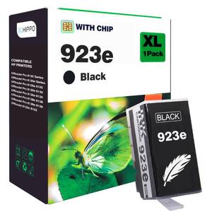 lot 8244 image: 923e Black Replacement for HP 923 Black Ink Cartridges HP923 HP923e 923XL Compatible with OfficeJet Pro 8130e 8135e 8138e 8139e 8130 Office Jet Pro 8125e 8120 8120e Series Printer (1  923 e BK)