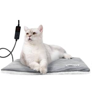 lot 8247 image: Rest-Eazzzy Cat Heating Pad & Bed - Heated Cat Bed with Removable Cover & 5-Level Timer & Temperature Control (Pure-Grey)