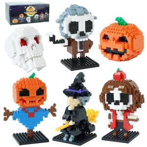lot 8249 image: DBPBToU 6 Pack Mini Halloween Building Blocks,Halloween Building Toys Set or Kids, Halloween Toy Building Sets, Halloween Mini Building Block Sets for Boys or Girls 8