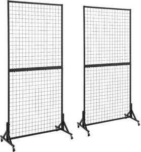 lot 6709 image: $165 2-Pack 3x6 Grid Wall Panels Wire Grid Display Rack, Black