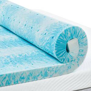 lot 6716 image: $50 PERLECARE 3-In Queen Memory Foam Mattress Topper, Gel-Infused
