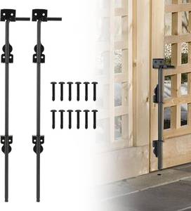 lot 6723 image: $53 24 Cane Bolt with Black Finish, 2-Way Gate Drop Rod, 2 Pack