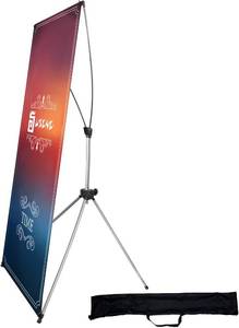 lot 6732 image: USCNC X Banner Stand Adjustable 23x63 to 32x78 in, Portable Bag