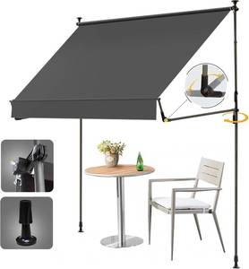 lot 6746 image: $117 HOMEDEMO Manual Retractable Awning 79x118, UV50 Outdoor Patio
