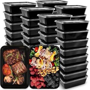 lot 6747 image: 50-Pack 26oz Meal Prep Containers with Lids, Reusable, Stackable