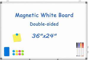 lot 6750 image: WALGLASS Magnetic Whiteboard, 36x24, Double-Sided, Dry Erase