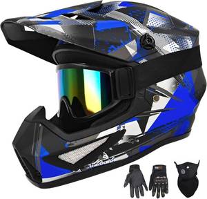 lot 6752 image: $65 Kids Motocross Helmet, ATV Dirt Bike Helmet with Goggles & Mask