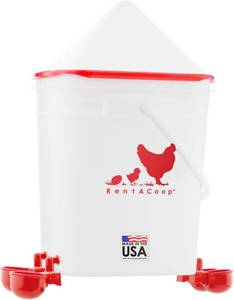 lot 6754 image: $64 RentACoop 5 Gal4 Automatic-Fill Water Cup Chicken Waterer-Center