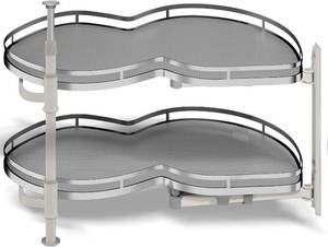 lot 6764 image: $186 Blind Corner Cabinet Pull-Out Organizer, 30in, 2-Tier Lazy Susan