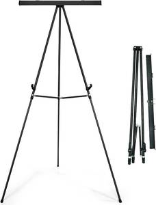 lot 6766 image: Falling in Art Aluminum Flip Chart Easel, Stand, Black, 63.5 High