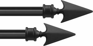 lot 6768 image: $47 Deco 2 Pack Adjustable Black Curtain Rods 66-120 in