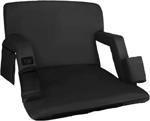 lot 6775 image: $50 25 Wide Dual-Side Heated Stadium Seat with Back Support, Black