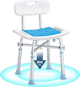lot 6779 image: $46 OasisSpace Heavy Duty Shower Chair with Back, 500lb