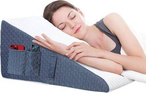 lot 6822 image: TWO Pack 12-Inch Wedge Pillow for Sleep with Cooling Memory Foam, GERD
