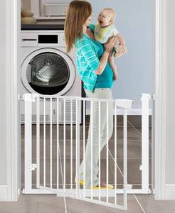 lot 6830 image: $74 Baby Gate for Doors & Stairs, Walk-Thru, No-Drill Pressure Mounted