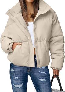lot 6831 image: $56 LARGE- MEROKEETY Womens 2025 Winter Long Sleeve Zip Puffer Jacket