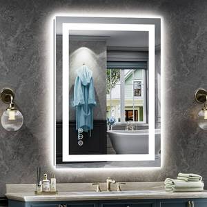 lot 6841 image: $120 24x36 LED Bathroom Mirror with Backlit & Front Lit, Anti-Fog