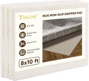 lot 6859 image: BALEINE Non Slip Rug Pad for Hardwood Floors, 8x10