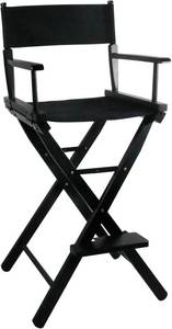 lot 6870 image: $116 30 Tall Directors Chair Folding Footrest Hardwood, 250lb, Black