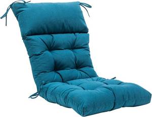lot 6876 image: $50 QILLOWAY High Back Chair Cushion, All Weather, Peacock Blue