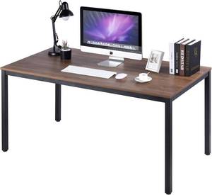 lot 6880 image: $290 POPRUN Writing Desk 56-Inch Walnut Colored Laptop Table