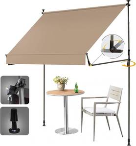 lot 6894 image: $87 HOMEDEMO Manual Retractable Awning 79x118 Outdoor Patio UV50