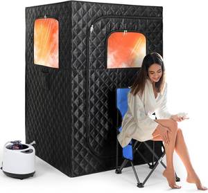 lot 6898 image: $125 Portable Home Full-Body Sauna with 2.6L 1000W Steam Generator