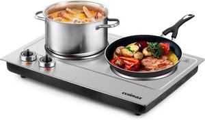 lot 6908 image: $75 Cusimax Dual Infrared Burner Hot Plate, Ceramic Glass Stove