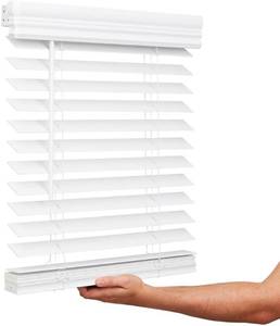 lot 6910 image: $47 Lotus & Windoware Cordless Faux Wood Blind, 2 in, 30.5 x 60 in