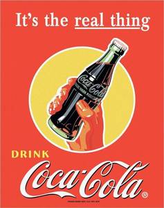 lot 6932 image: Desperate Enterprises Coca-Cola Tin Sign - Its The Real Thing
