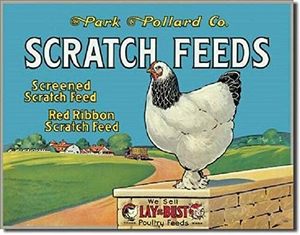 lot 6938 image: Chicken Farm Rooster Tin Metal Sign, 8x12 in, Vintage Decor