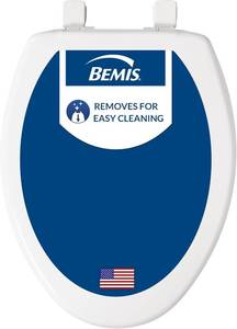lot 6945 image: Bemis 7300SLEC Slow Close Toilet Seat with Clean Hinges, White