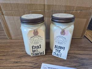 lot 6999 image: Whiskey Boat 2 Pack Candles, 16 oz, Road Less Traveled & Along Trail