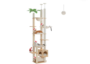 lot 1327 image: Floor-to-Ceiling Cat Tree Tower with Christmas Decorations