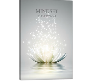 lot 1335 image: Lotus Flower Wall Art Canvas Mindset Motivational Quotes Poster for Zen Office Wall Decor Spiritual Meditation Prints Artwork Framed (16 x 24inches)