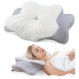 lot 1336 image: DONAMA Cervical Pillow for Neck and Shoulder,Contour Memory Foam Pillow,Ergonomic Neck Support Pillow for Side Back Stomach Sleepers with Pillowcase
