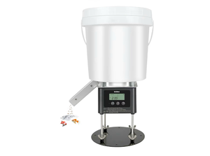 lot 1356 image: Automatic Fish Feeder for Pond, Briidea Outdoor Pond Feeder with 4L Capacity, Timed Feeding, Anti Clog System, Wildlife - Proof Design & Waterproof Housing