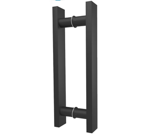 lot 1360 image: Matte Black Square Barn Door Handles 1224364859, Pull Push Long French Door Handle Double Sided, Large Front Exterior Shower Door Pull Handles