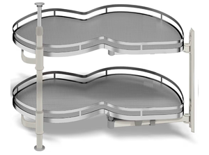 lot 1392 image: Blind Corner Cabinet Pull Out Organizer, Soft Close Swing Right Pull Out Cabinet Organizer 36inch, Corner Cabinet Lazy Susan for Corner Cabinet Blind Shelf, 2 Tiers Tray, Adjustable Height
